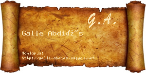 Galle Abdiás névjegykártya